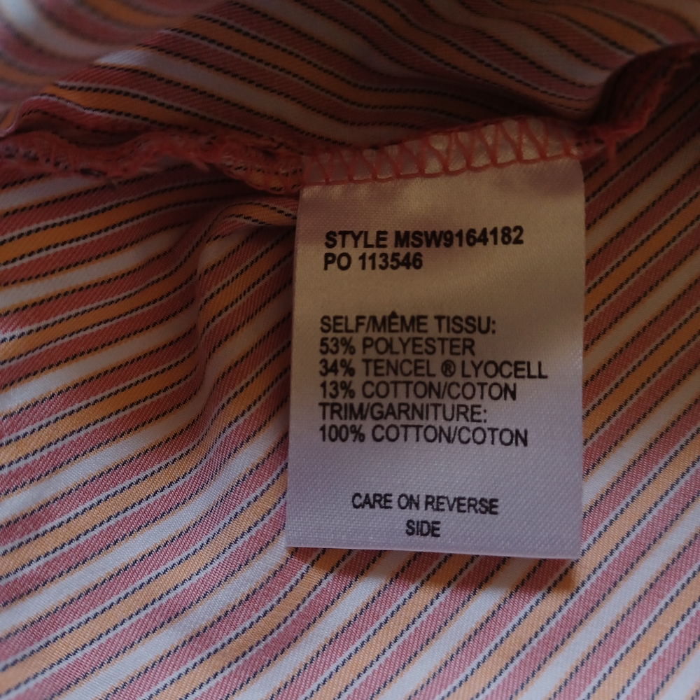 Cinch Women's Pink Striped Button Down Shirt with Floral Trim - Picture 5 of 9